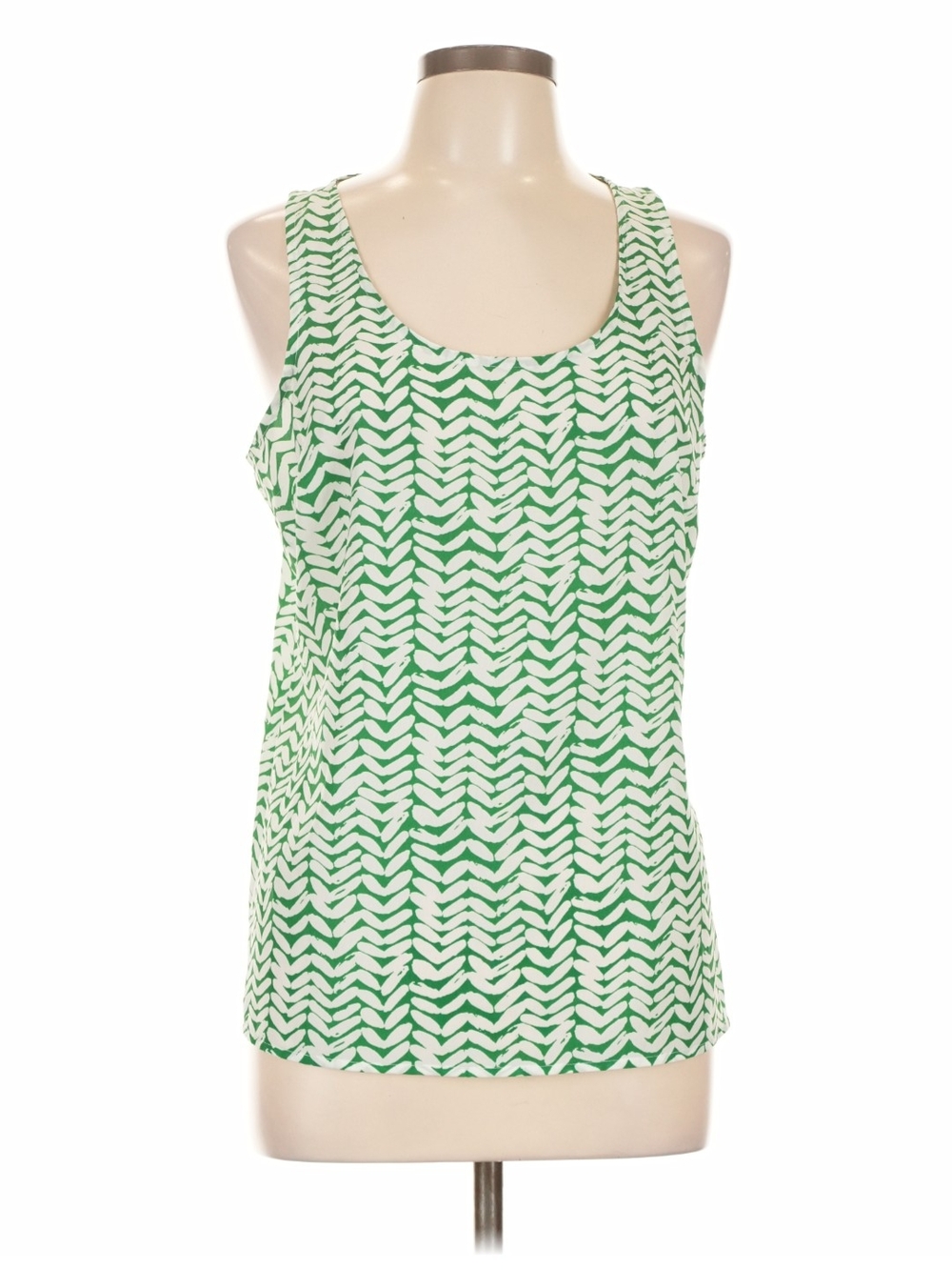 Worthington Green Chevron-Pattern Tank Top